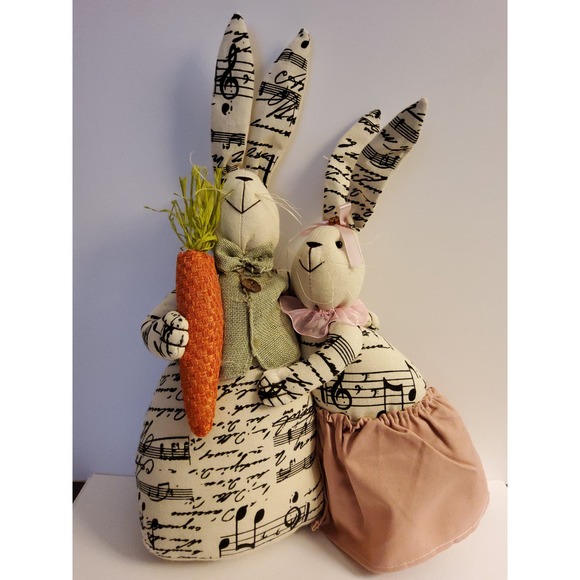 Happy Easter Rabbits Hugging - Picture 1 of 3